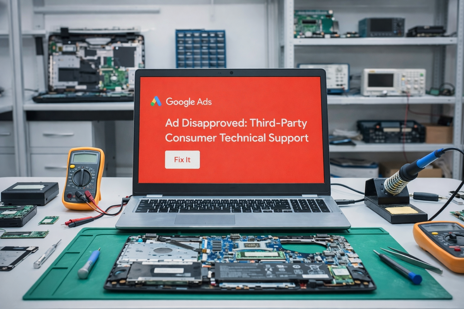 Google ads account suspended for circumventing systems laptop repair